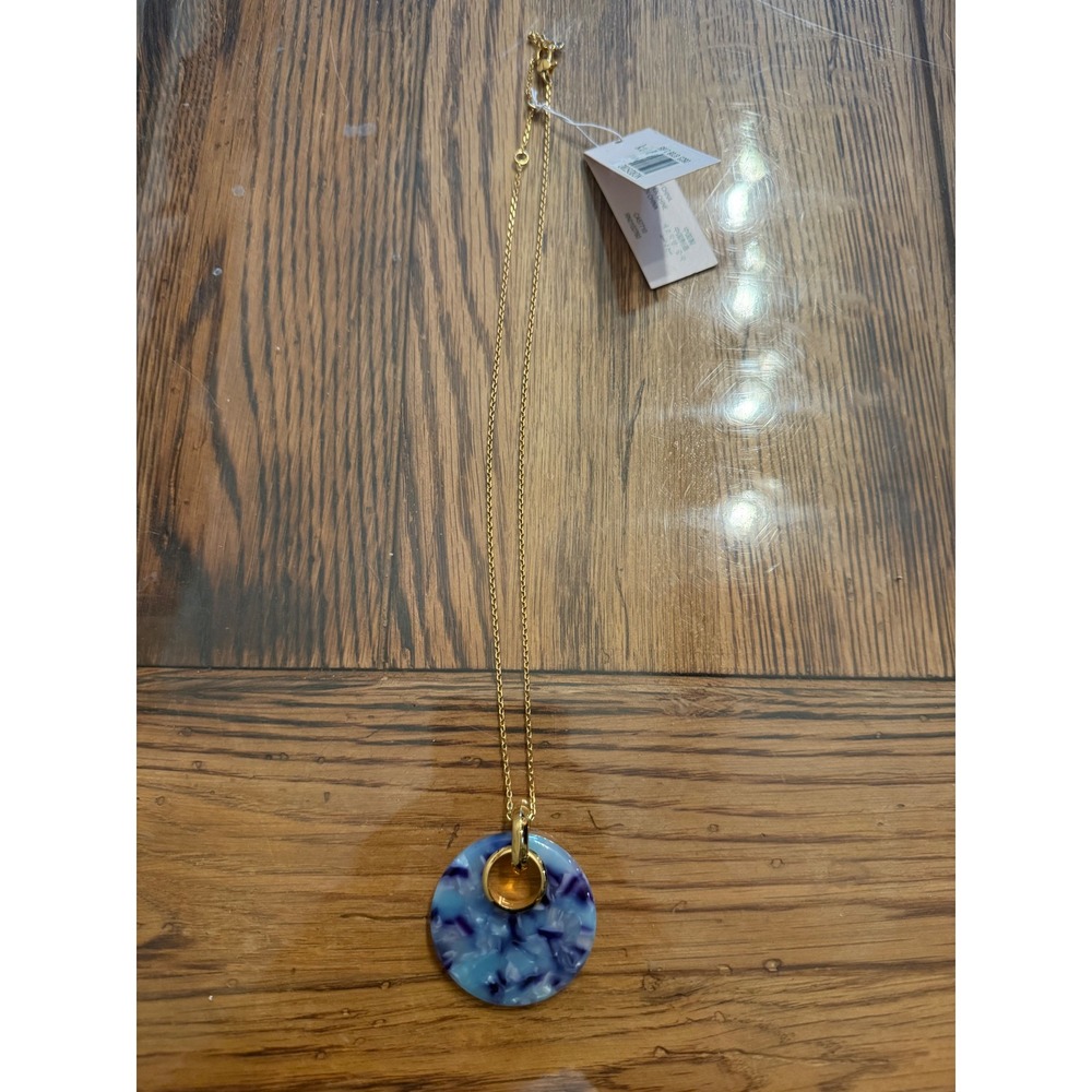 Kate Spade Necklace Women OS Blue Multi On The Dot Resin Pendant WBRUH486‎
